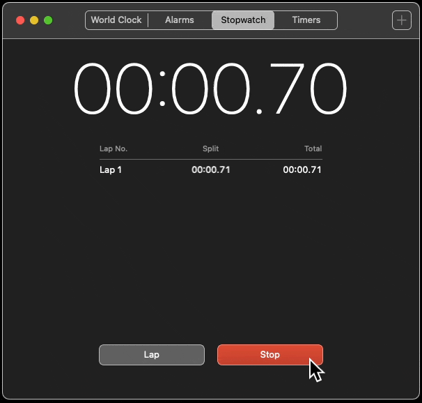 25 second timer counting up.